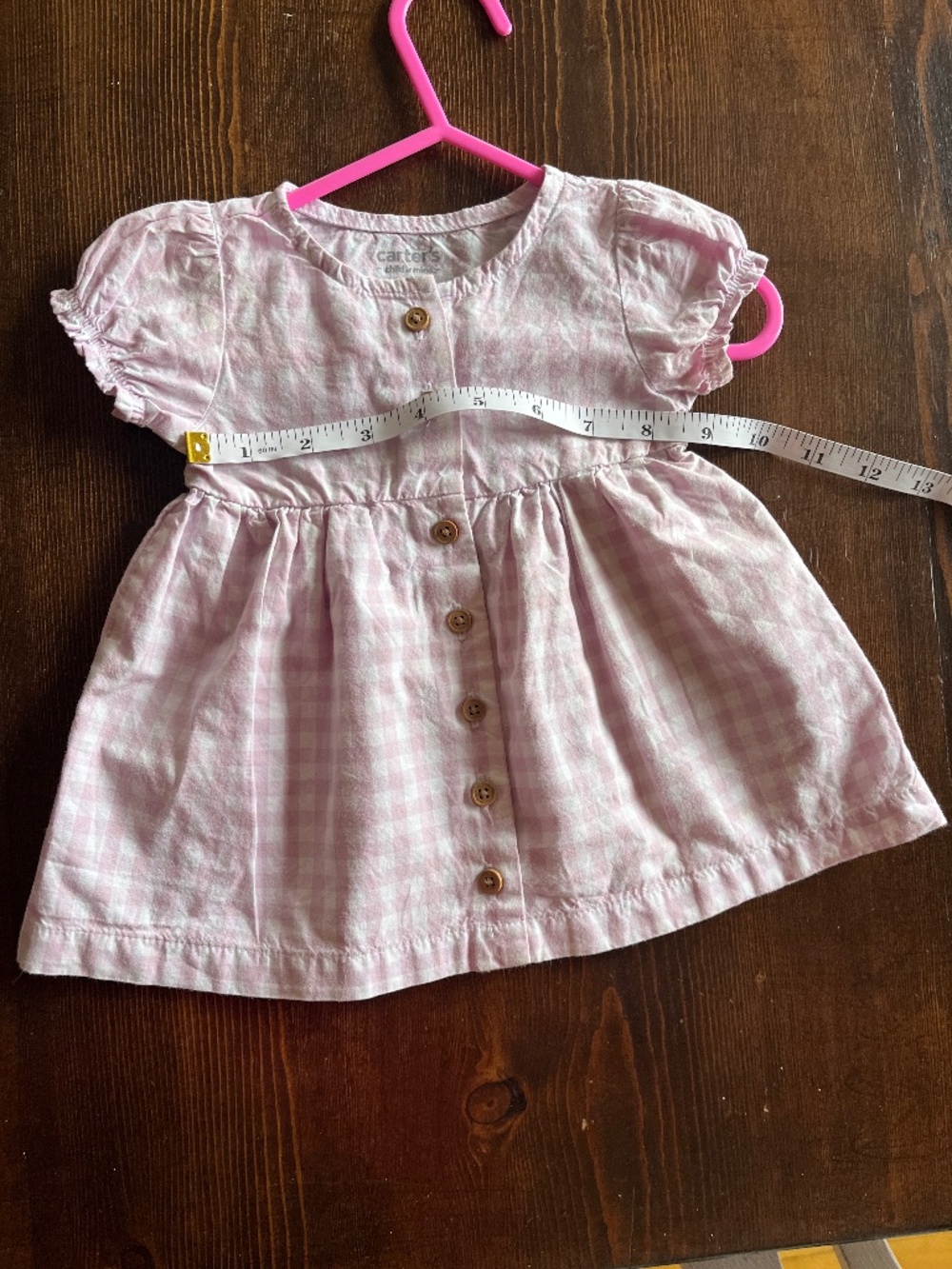 Carter’s Pink Gingham Dress - 0-3 Months Old